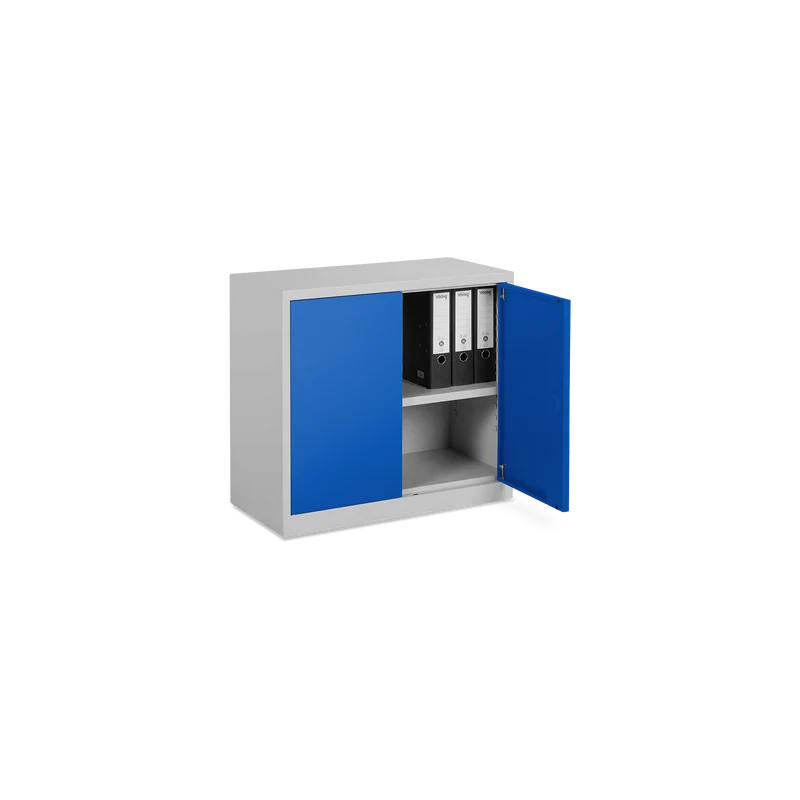 Aktenschrank aus Stahl – 800 x 380 (1,5 OH) – Korpus in Lichtgrau
