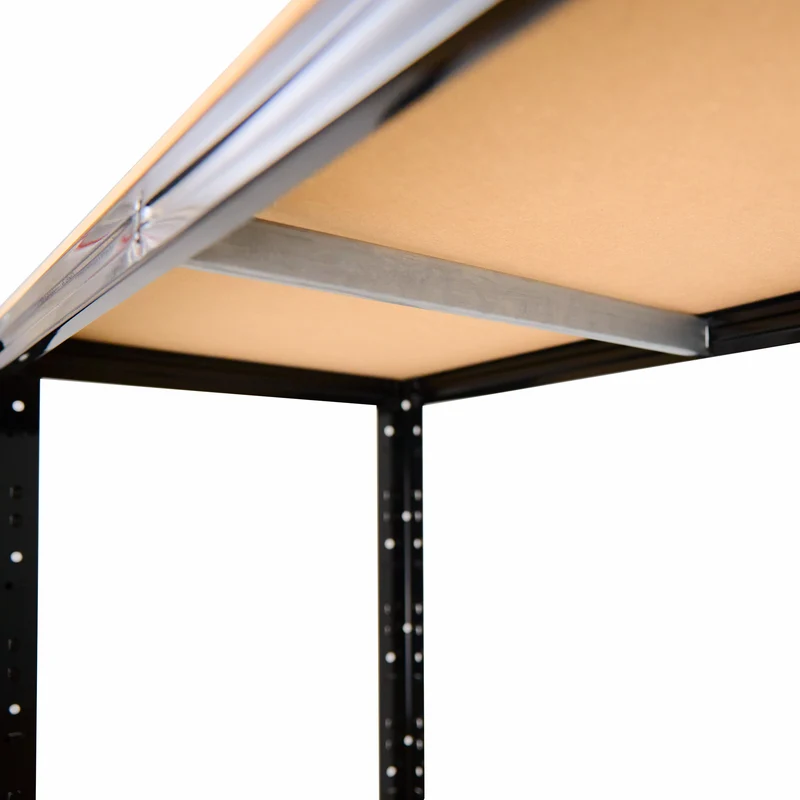 shelfplaza BLACK Werkbank Regal 190x80x60 cm mit 6 Böden schwarz