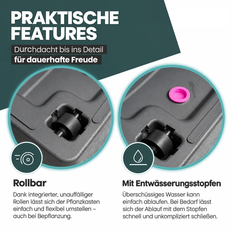 2 x Rollbarer XXL Sichtschutz 'LIKE' 80 cm - rechteckig - in Anthrazit