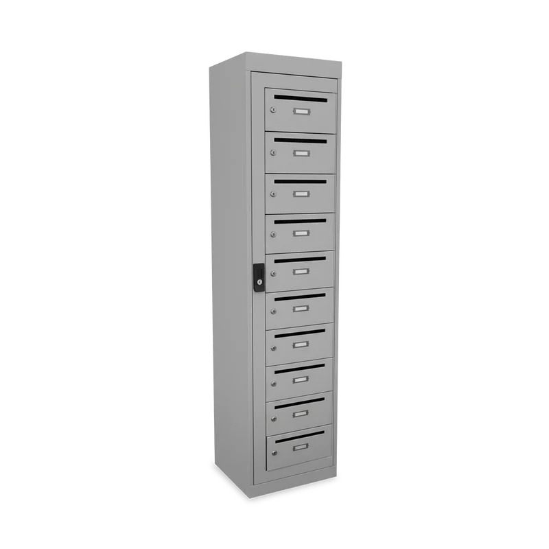 Stahl-Postverteilerschrank 10 Fächer mit Zentraltür