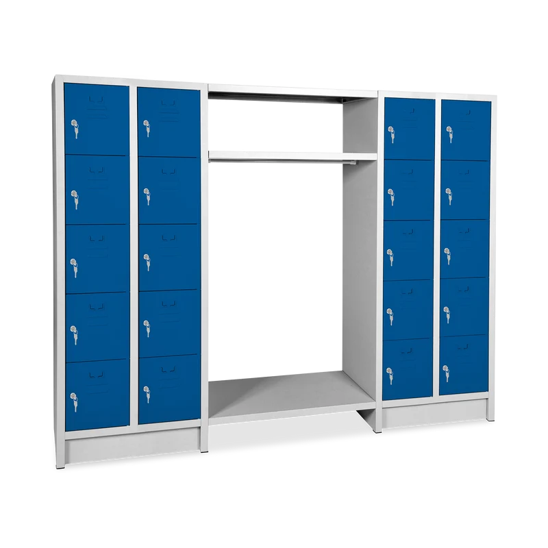 Schließfachgarderobe (20-Fächer) – Korpus in Lichtgrau