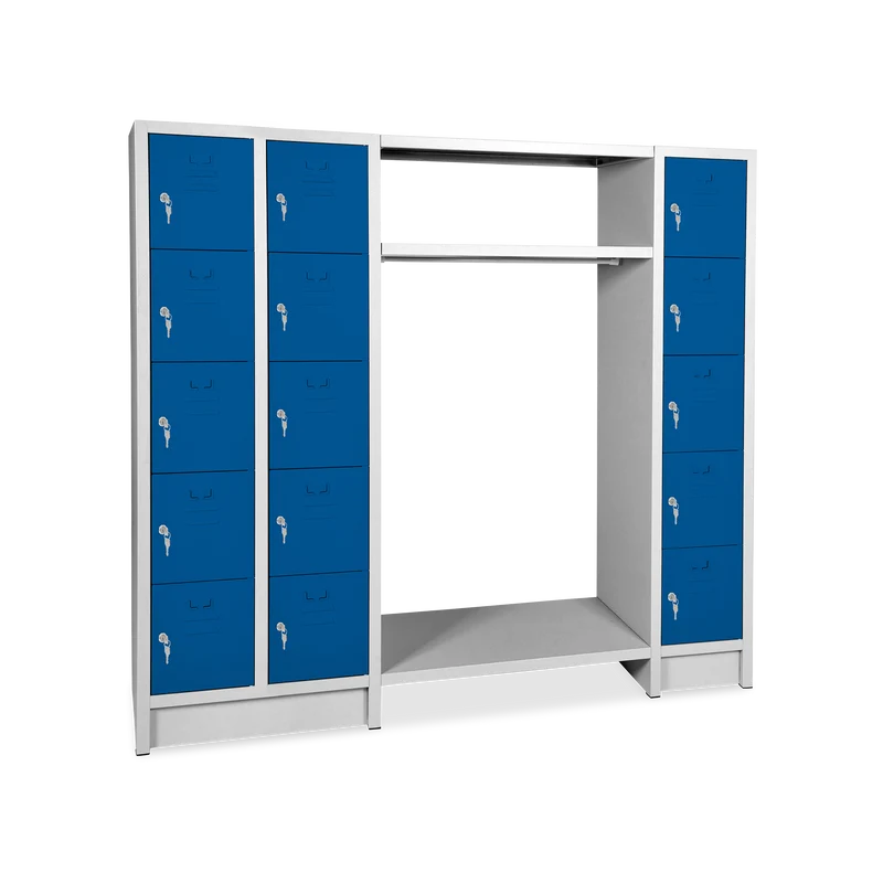 Schließfachgarderobe (15-Fächer) – Korpus in Lichtgrau