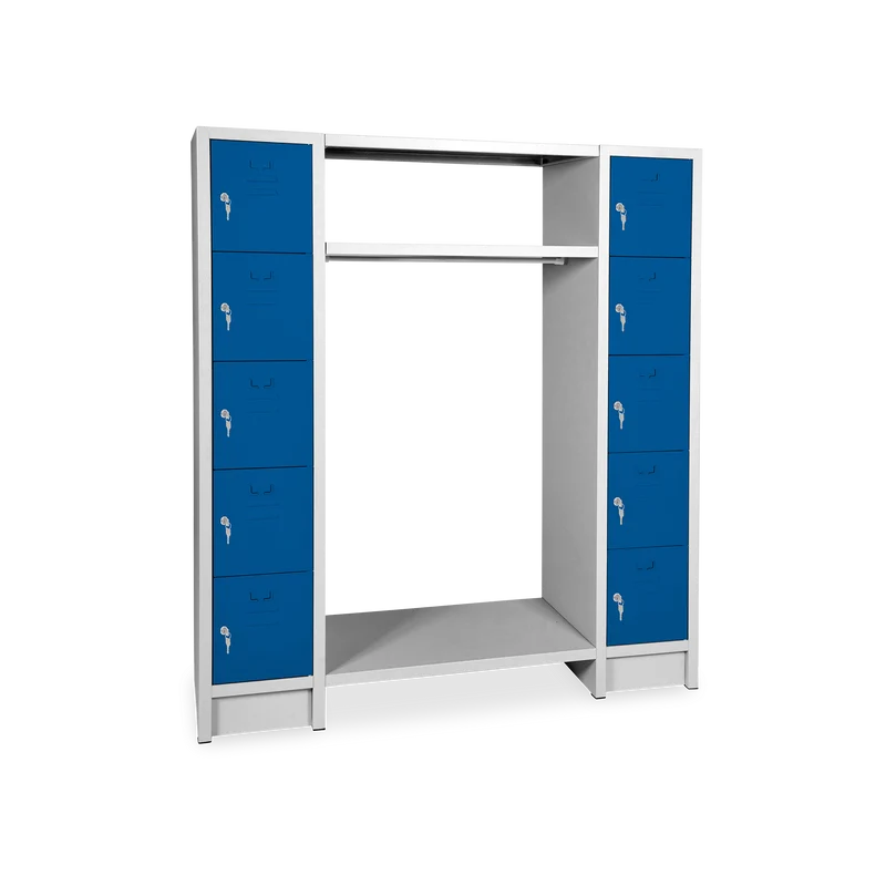 Schließfachgarderobe (10-Fächer) – Korpus in Lichtgrau