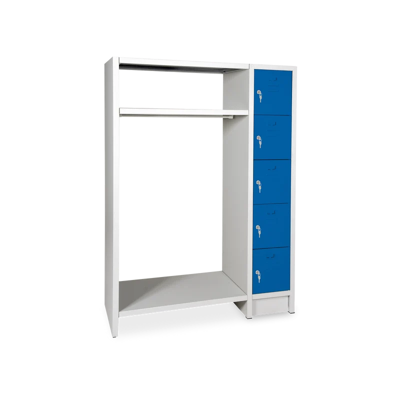 Schließfachgarderobe (5-Fächer) – Korpus in Lichtgrau