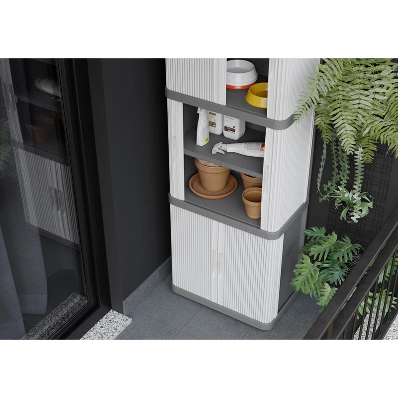 Rolladenschrank "Rolling Space" in Grau (Modelle wählbar)