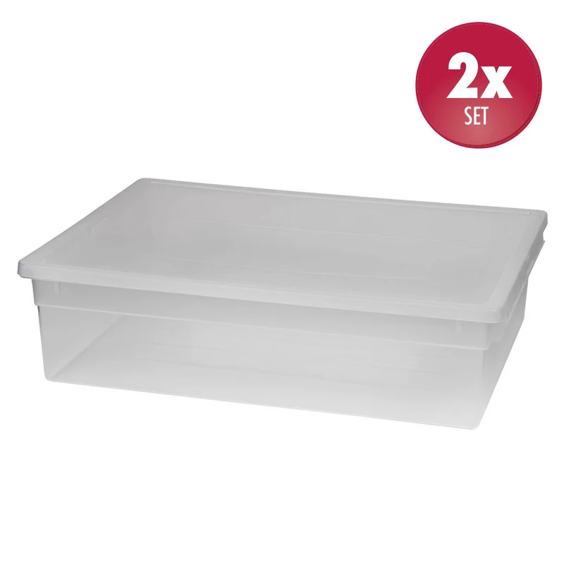 Set: 2 x LightBox 52 XL mit Deckel, halbhoch, 22 Liter