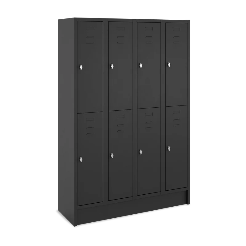 Fächerschrank (4 Abteile je 2 Fächer) 300 mm Abteilbreite | Dark-Line