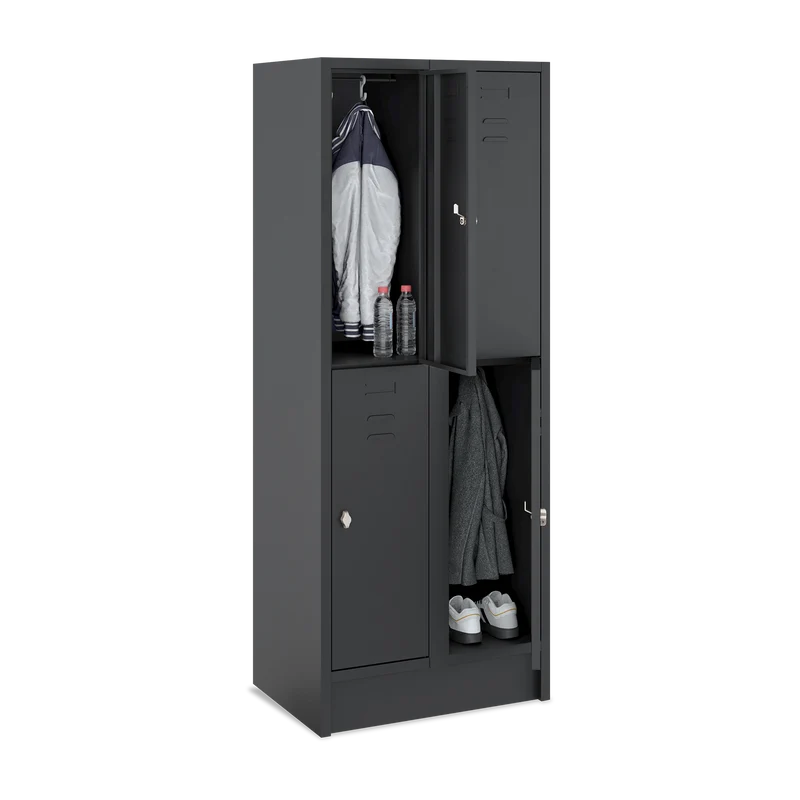 Fächerschrank (2 Abteile je 2 Fächer) 300 mm Abteilbreite | Dark-Line