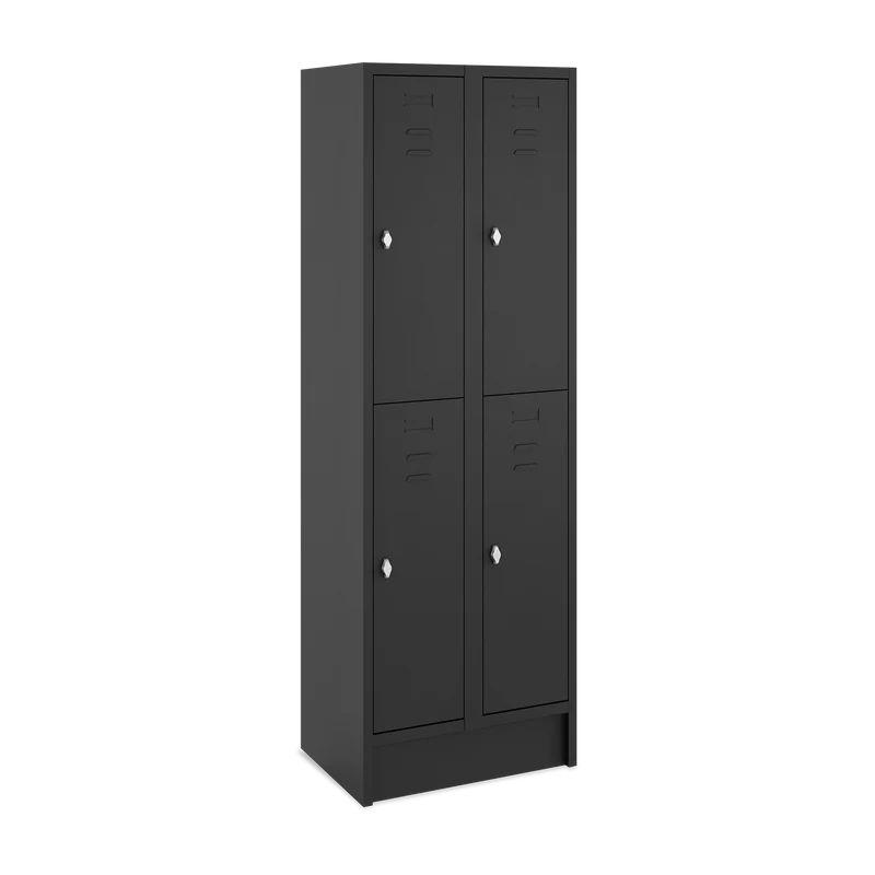 Fächerschrank (2 Abteile je 2 Fächer) 300 mm Abteilbreite | Dark-Line
