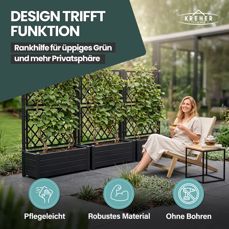XL SPALIER HOLZOPTIK (breite Version) Farbe: Anthrazit