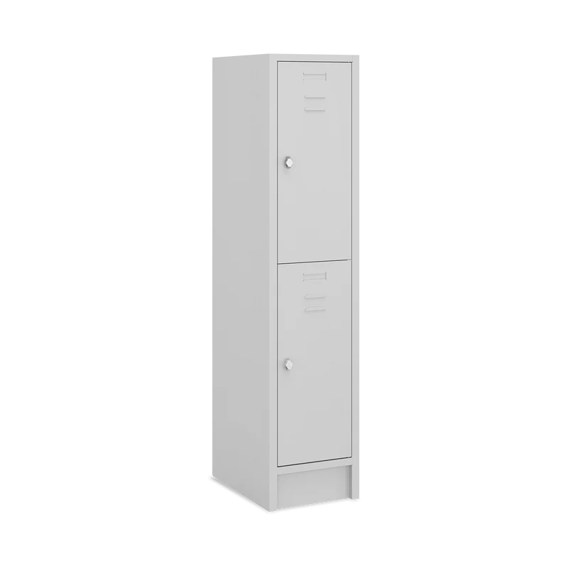 Fächerschrank (1 Abteil je 2 Fächer) 400 mm Abteilbreite – Korpus Lichtgrau