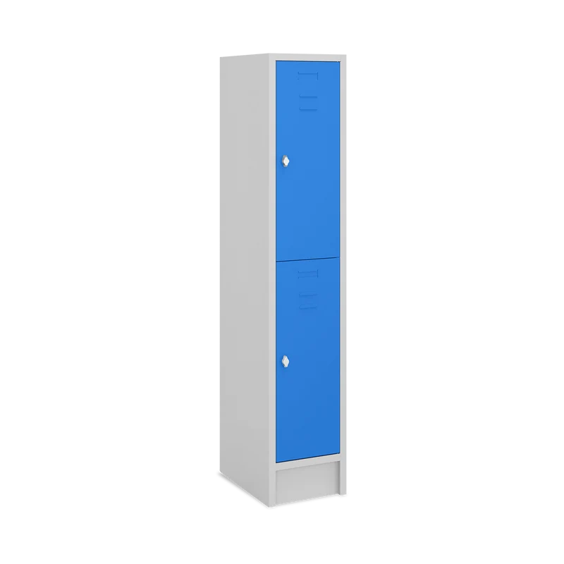 Fächerschrank (1 Abteil je 2 Fächer) 350 mm Abteilbreite – Korpus Lichtgrau