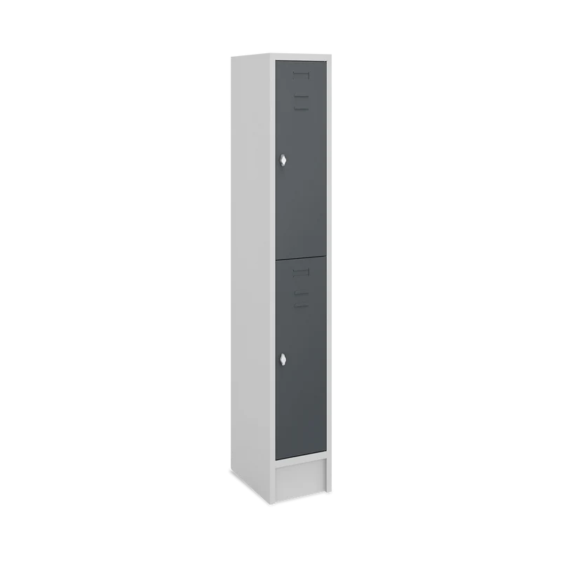 Fächerschrank (1 Abteil je 2 Fächer) 300 mm Abteilbreite – Korpus Lichtgrau