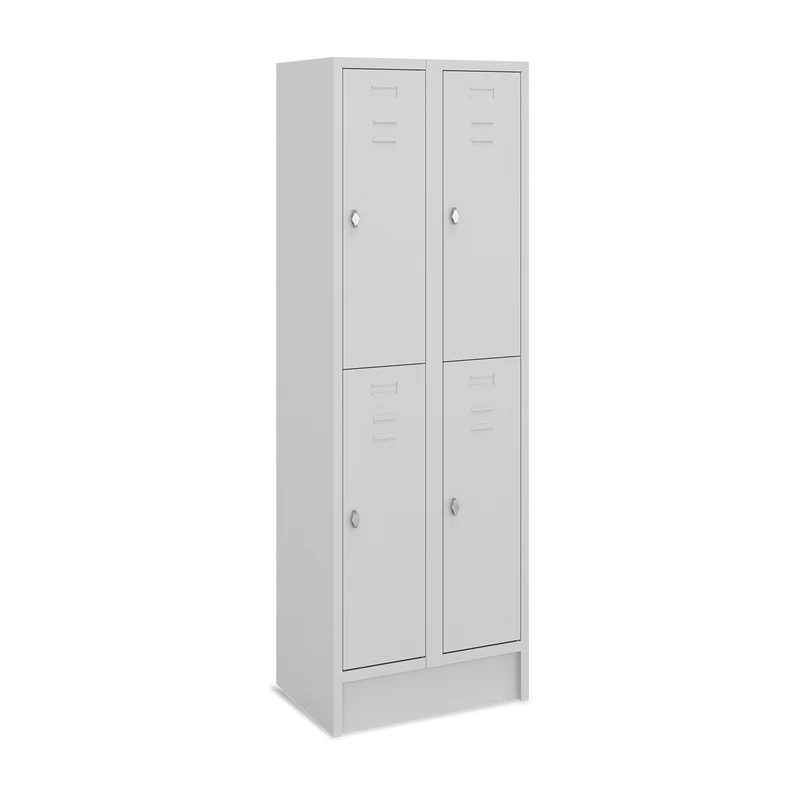 Fächerschrank (2 Abteile je 2 Fächer) 300 mm Abteilbreite – Korpus Lichtgrau