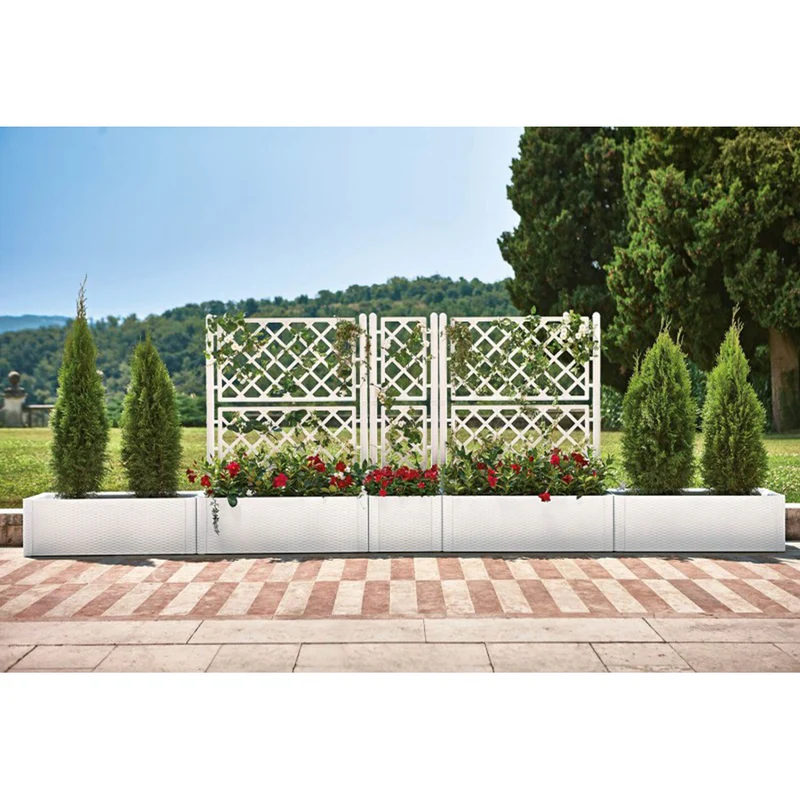 XL SPALIER Rattan (breite Version) Farbe: WEISS