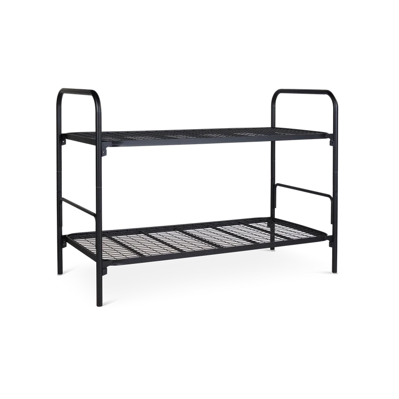Doppelbett aus Stahlrohr – 1900 x 800 – Tiefschwarz