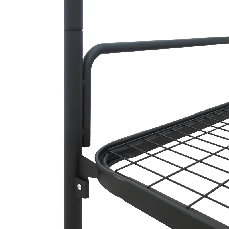 Doppelbett aus Stahlrohr – 1900 x 800 – Tiefschwarz