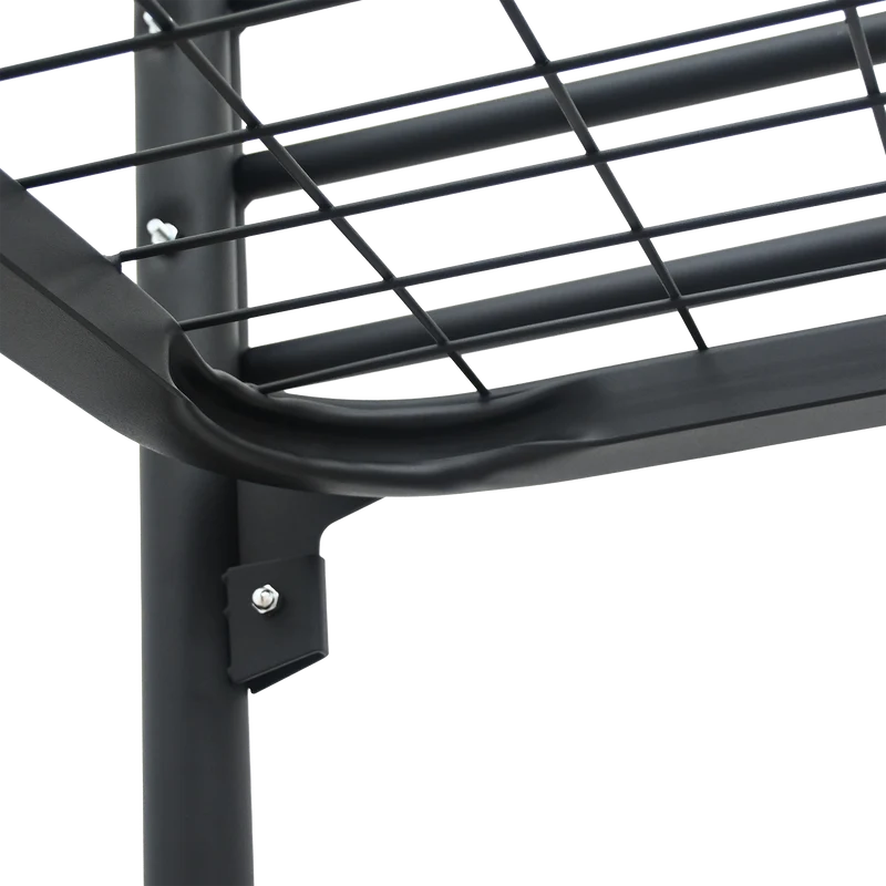Doppelbett aus Stahlrohr – 1900 x 800 – Tiefschwarz