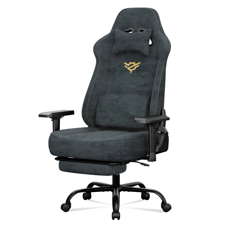 Gamingstuhl mit Fußstütze und 4D-Armlehnen