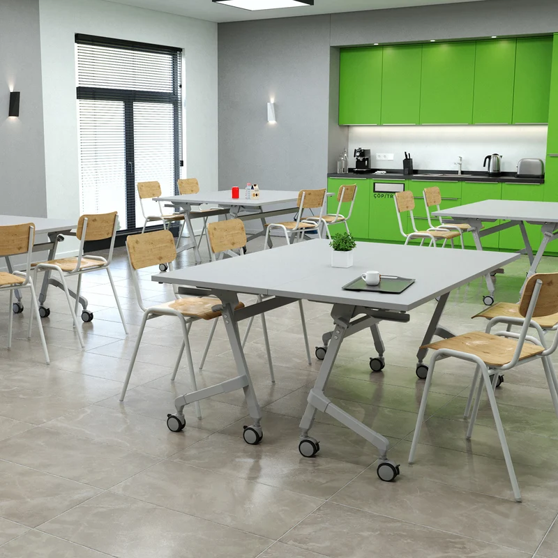 Klapptisch mit Rollen | Verschiedene Maße - Weißaluminium