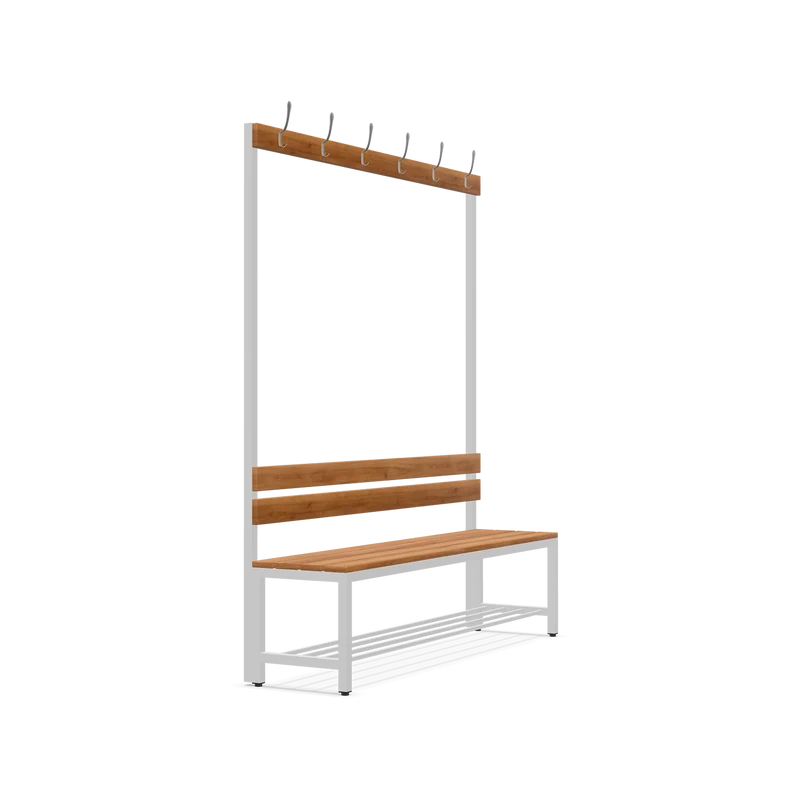 Garderobenbank einseitig – 1500 mm lang – aus Holz/Stahl