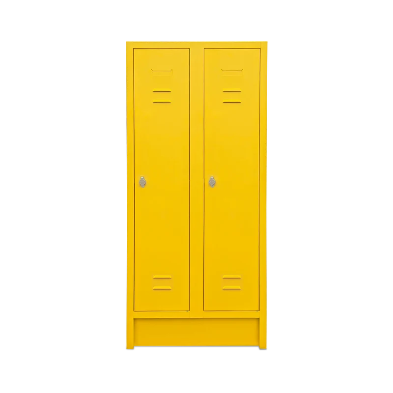 Schulspinde (2-Abteile je 1-Fach) 1600 mm höhe – Bunte Farben