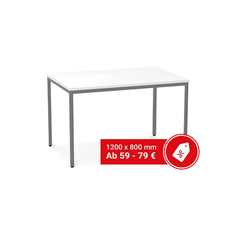Besprechungstisch in verschiedenen Größen – G: Weißaluminium
