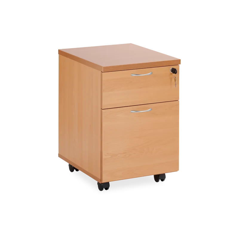 Rollcontainer aus Holz mit Schubladen