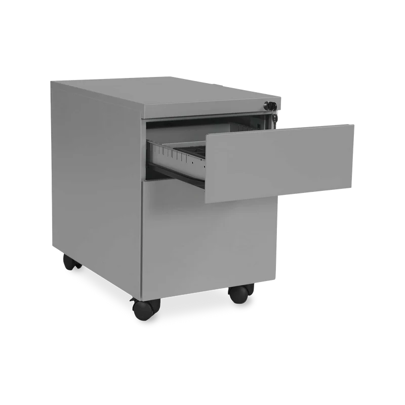 Design-Rollcontainer aus Stahl mit Schubladen – Weißaluminium