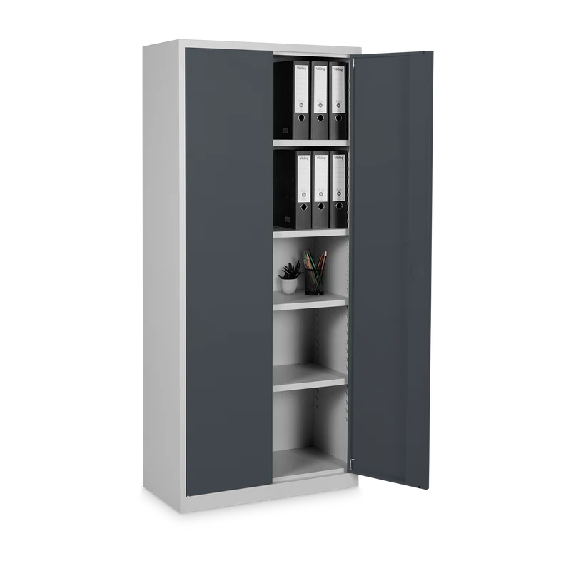 Aktenschrank aus Stahl – 800 x 380 (4,5 OH) – Korpus in Lichtgrau