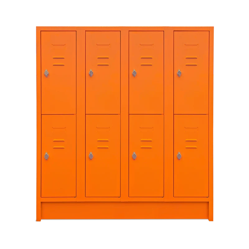 Schul-Fächerspinde (4-Abteile je 2-Fächer) 1600 mm höhe – Bunte Farben