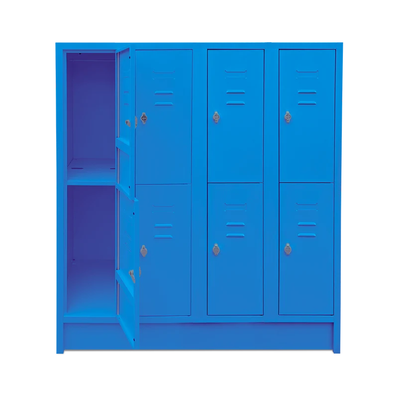 Schul-Fächerspinde (4-Abteile je 2-Fächer) 1600 mm höhe – Bunte Farben