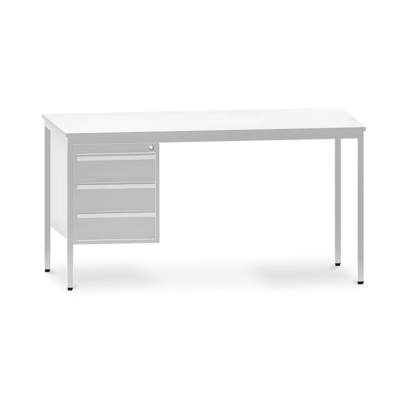 Schreibtisch mit Hängecontainern (Grau)