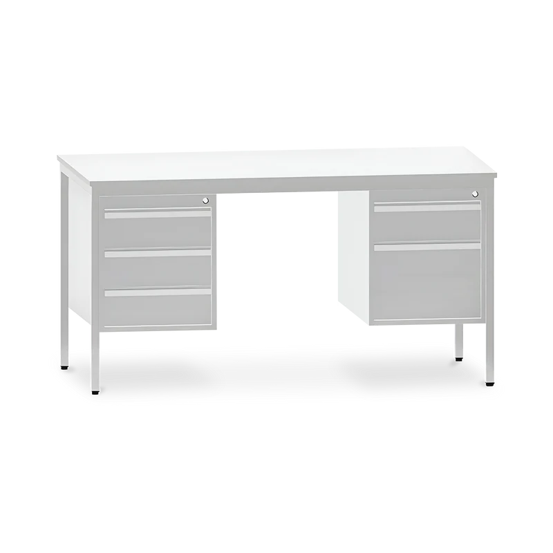 Schreibtisch mit Hängecontainern (Grau)