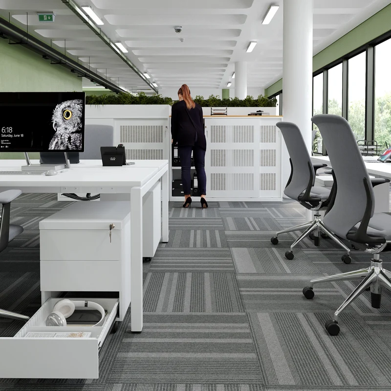 Design-Rollcontainer aus Stahl mit Schubladen – Signalweiß