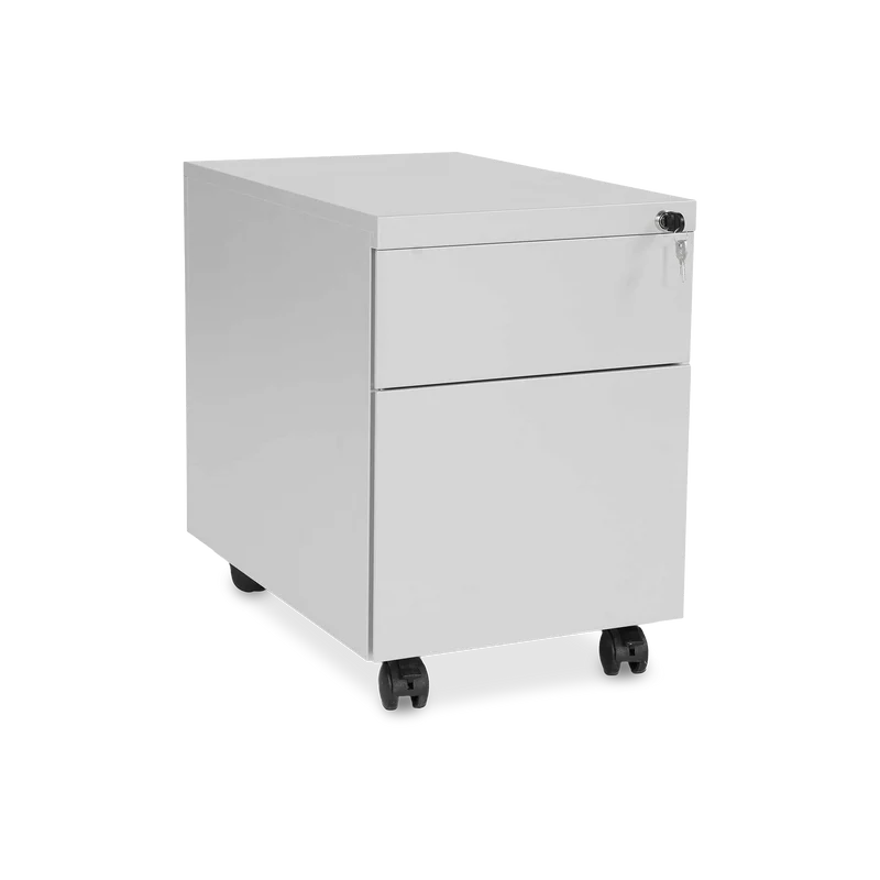 Design-Rollcontainer aus Stahl mit Schubladen – Lichtgrau