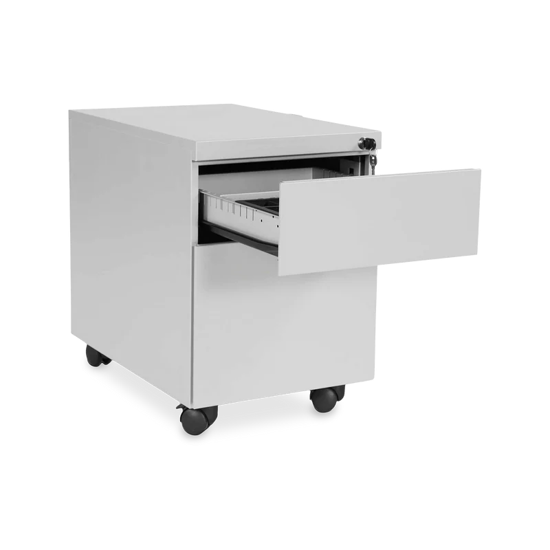 Design-Rollcontainer aus Stahl mit Schubladen – Lichtgrau