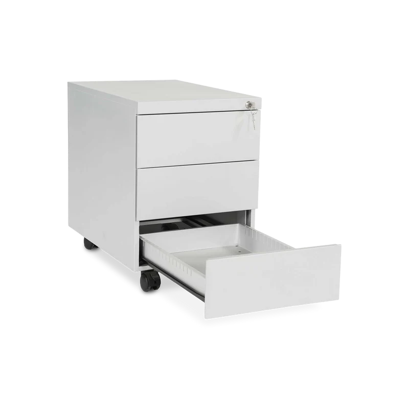 Design-Rollcontainer aus Stahl mit Schubladen – Lichtgrau