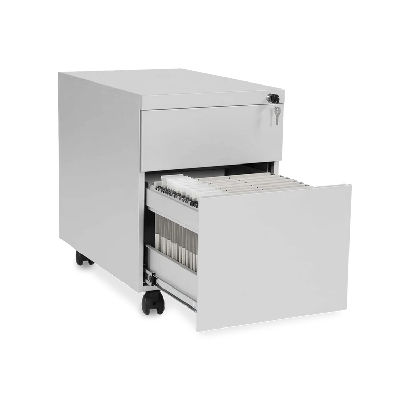 Design-Rollcontainer aus Stahl mit Schubladen – Lichtgrau