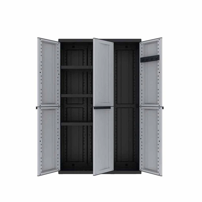 C-Twist Dreitüriger Multifunktionsschrank in Schwarz/Grau (Groß)