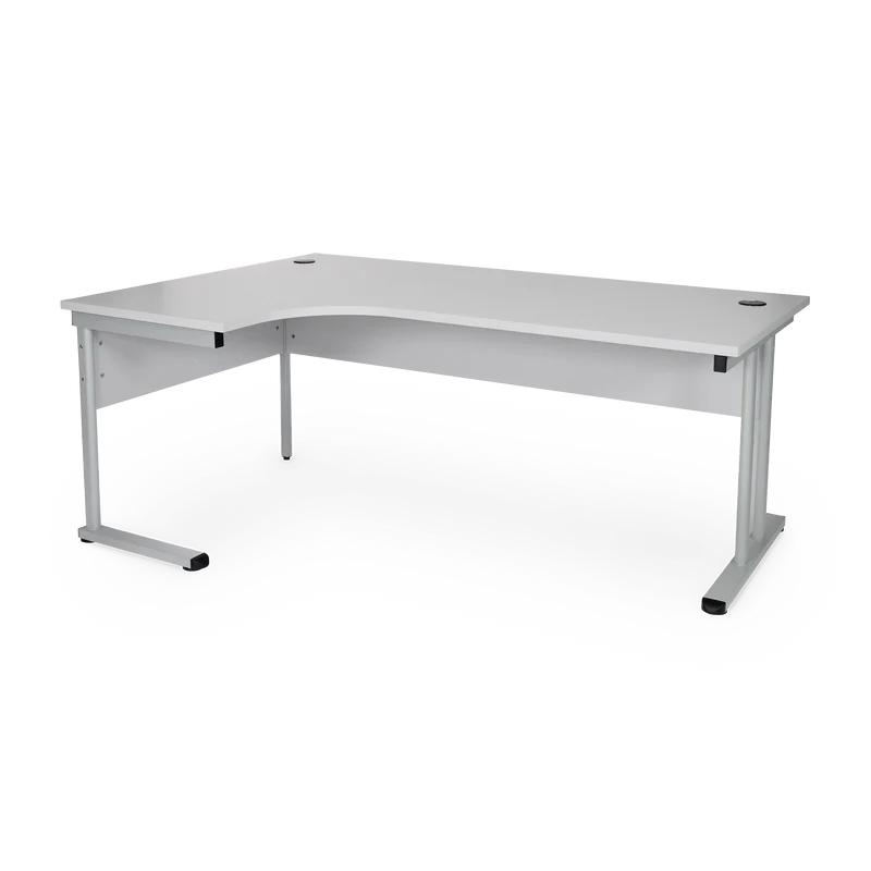 Winkelschreibtisch (Grau/Ahorn) mit Grauem Gestell