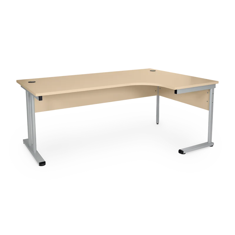 Winkelschreibtisch (Grau/Ahorn) mit Grauem Gestell