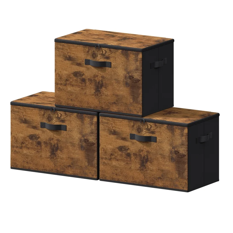 Stoffbox, faltbare Aufbewahrungsbox mit Griffen, für Kleidung, Polyestergewebe, Papier, Vliesstoff
