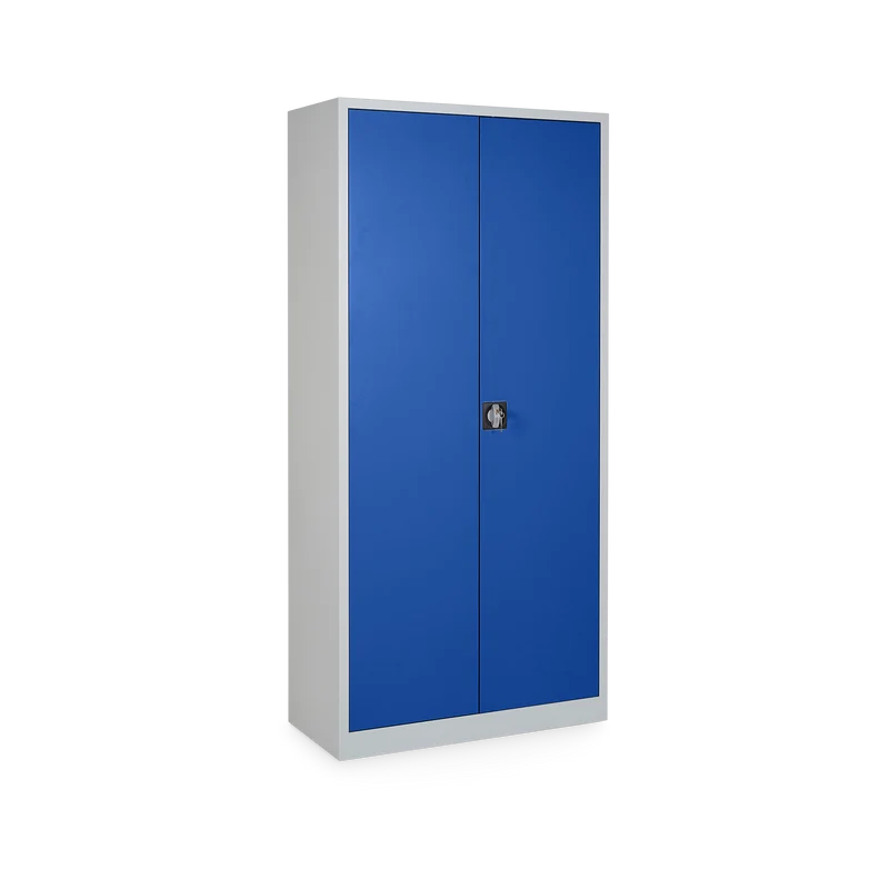 Putzmittelschrank (920 Breit) – Lichtgrau / Enzianblau