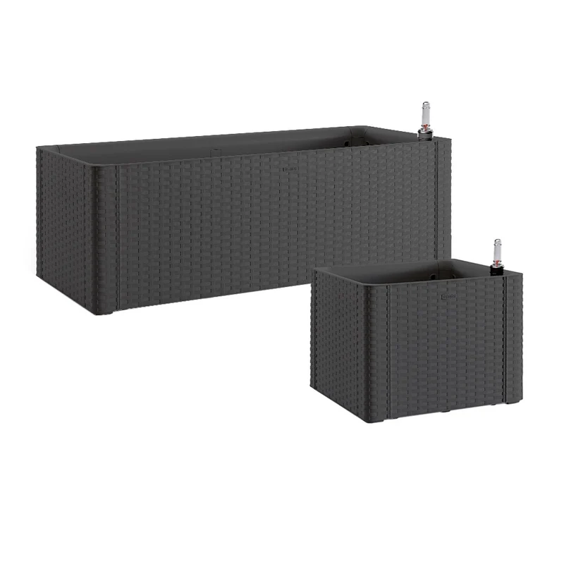 XL Pflanzkasten RATTAN OPTIK in verschiedenen Größen und Farben (Größe/Farbe wählbar)