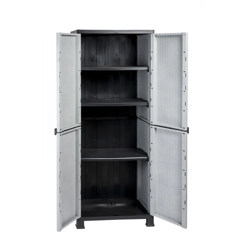 Bundle: MADERA / Kunststoffschrank mit 3 Einlegeböden + Kunststoffschrank mit 1 Einlegeboden