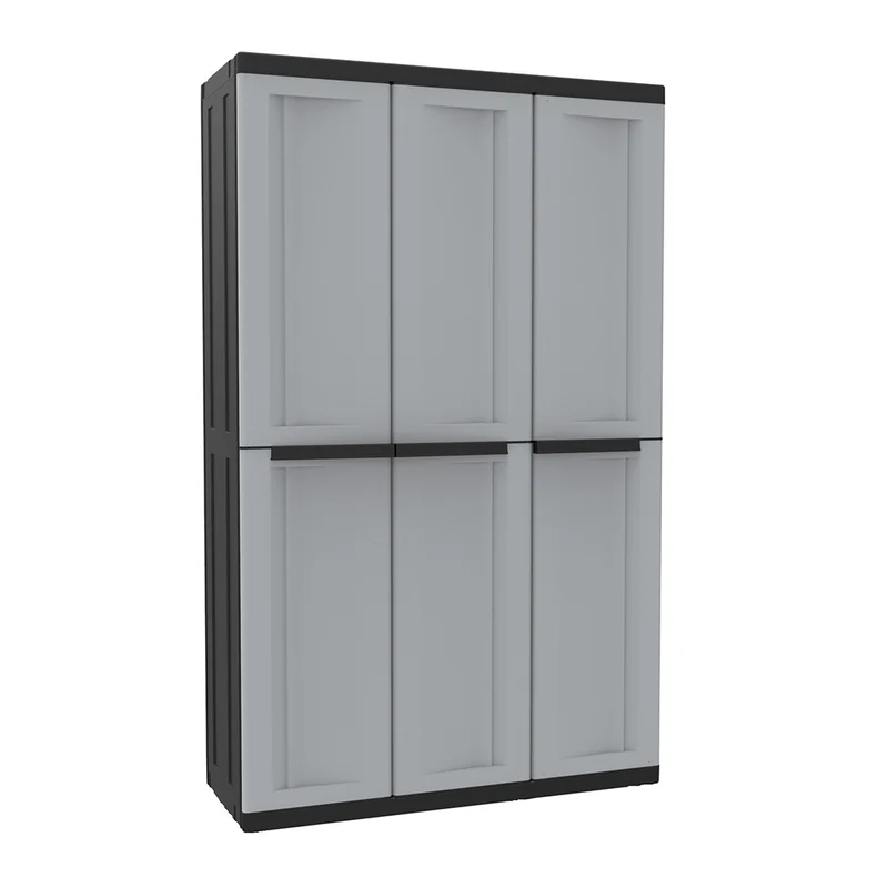 C-Twist Dreitüriger Multifunktionsschrank in Schwarz/Grau (Modell wählbar)