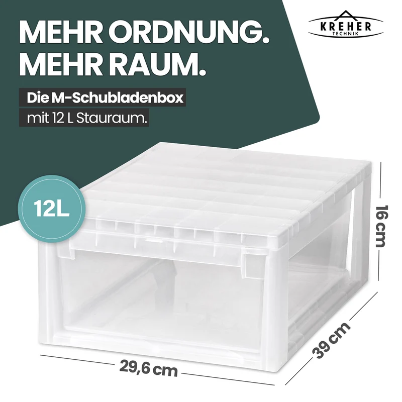 Bundle: 1 x Schubladenbox Größe L (23 Liter) + 2 x Größe S (7 Liter)