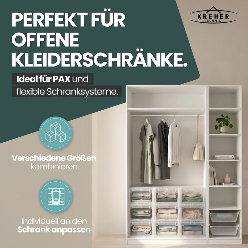Bundle: 2 x Schubladenbox Größe M (12 Liter) + 4 x Größe S (7 Liter)
