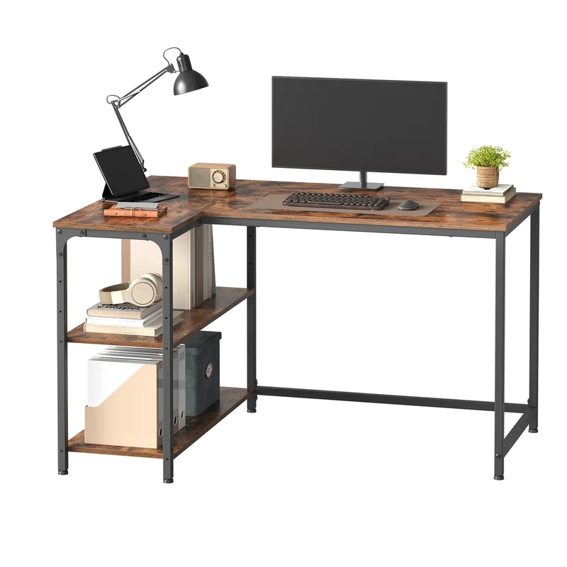 Eckschreibtisch in L Form mit Stauraum für Homeoffice